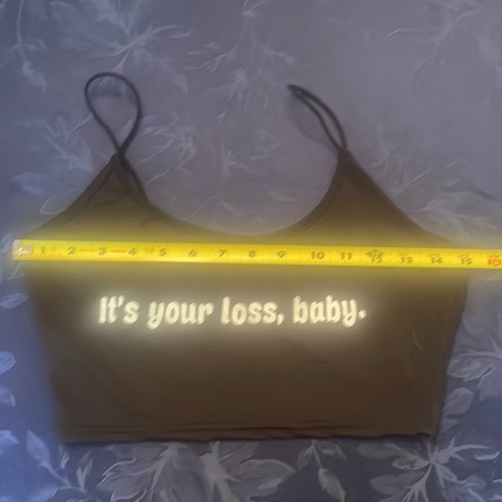 😆 Funny humor sexy crop top It’s Your Loss heartbreaker tank top black - Picture 6 of 6